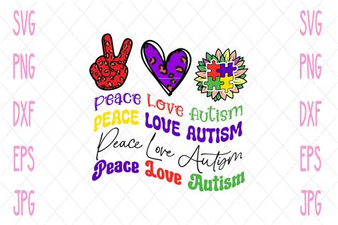 Peace Love Autism Graphic By Sublimation Bundle · Creative Fabrica