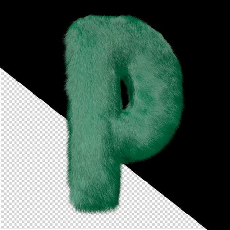 Símbolo 3d feito de grama verde letra p PSD Premium