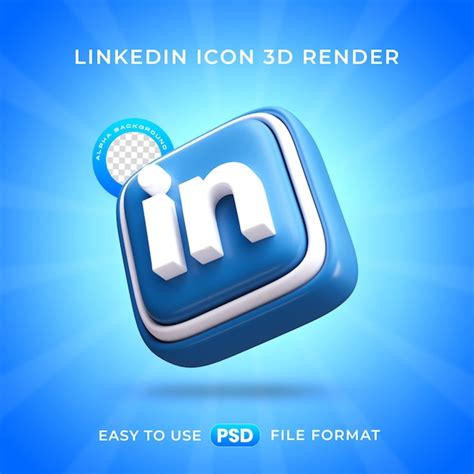 Premium Psd Linkedin Logo Icon Isolated D Render Illustration