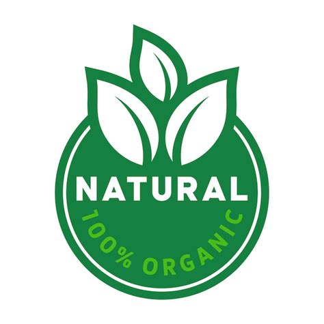 100 icono de etiqueta orgánica y natural Vector Premium