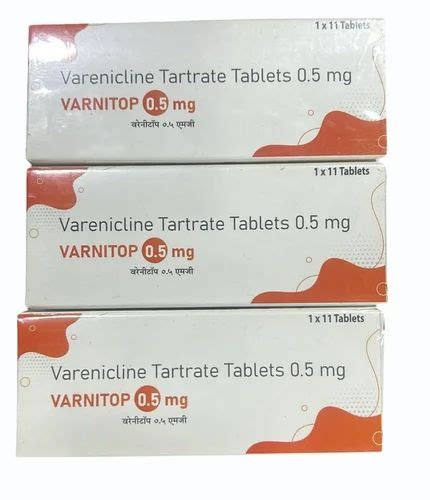 0 5 Mg Varenicline Tartrate Tablet At Rs 550 Stripe Champix Tablets