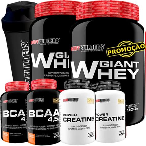 Kit 2x Whey Protein 2x Bcaa 2x Creatina Coqueteleira Frete Grátis