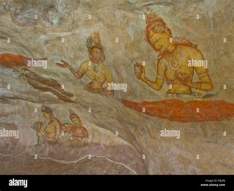 Frescoes In The Ancient City Of Sigiriya Unesco World Heritage Site