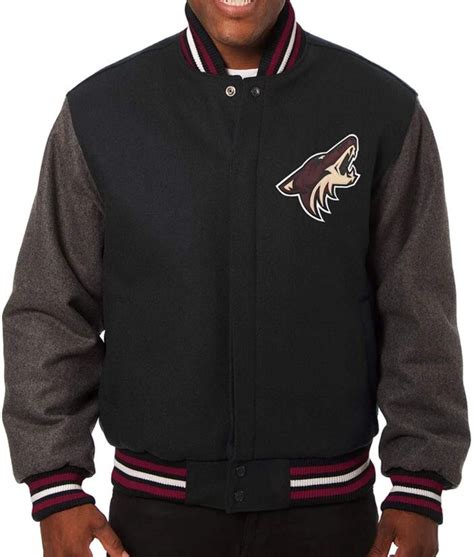 Arizona Coyotes Black And Grey Varsity Jacket Jackets Creator