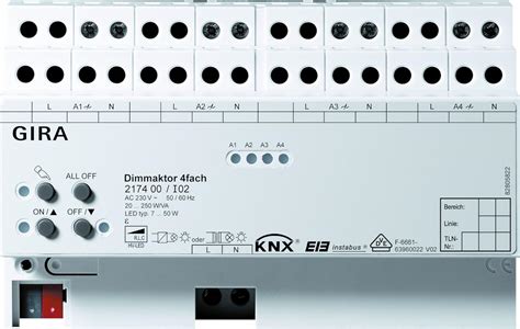 Gira 217400 Universal Dimming Actuator 4 X 250 W KNX EIB REG By Gira