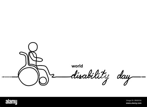 World Disability Day Vector Minimal Background Person In Wheelchair