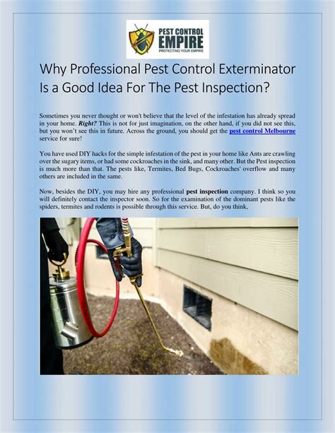 Ppt Why Professional Pest Control Exterminator Is A Good Idea For The Pest Inspection