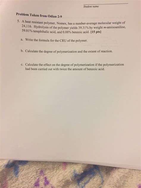 Solved Student name Problem Taken from Odian 2-9 5. A heat | Chegg.com