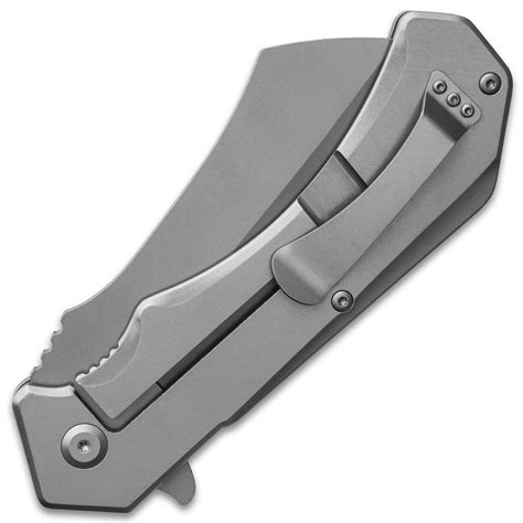 Rampage Titanium Grey Cleaver Pocket Knife Stainless