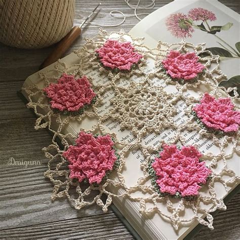 Free Crochet Pattern For A Talandras Rose Doily Vintage Crochet Doily Pattern Crochet Square