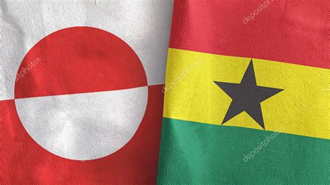 Ghana Y Groenlandia Dos Banderas De Tela Textil D Renderizado