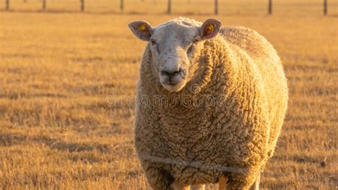 White Sheep Portrait.Breeding Sheep.Farm Animals. White Lamb in Paddock.Sheep Woolen Breeds ...