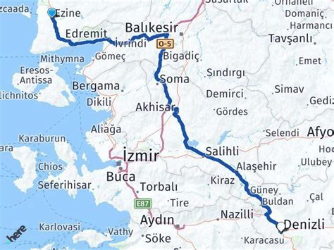 Çanakkale Ezine Denizli Arası Kaç Km 2023 İzmir Bursa Haritalar