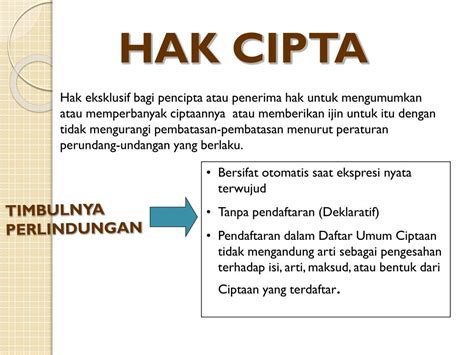 Ppt Perlindungan Hak Kekayaan Intelektual Dan Perlindungan Hak Cipta