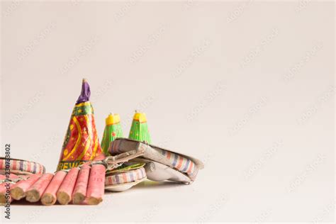 Different types crackers used in Diwali celebration on isolated background Stock Photo | Adobe Stock