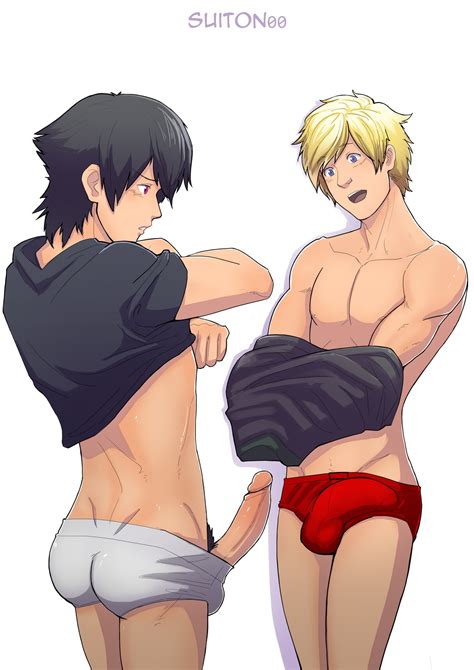 Rule 34 2boys Ass Black Hair Blonde Hair Blue Eyes Bulge Erection Gay Jaune Arc Lie Ren Male