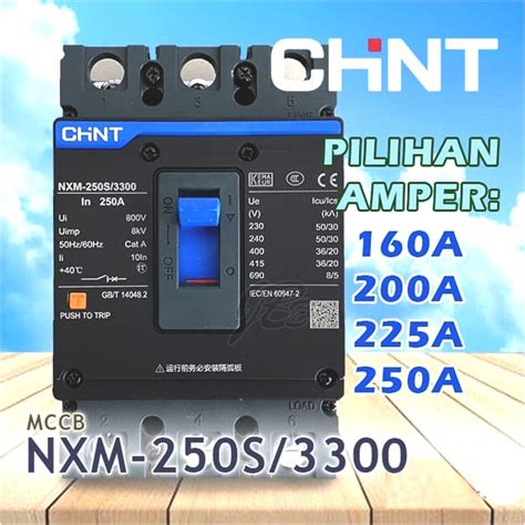 Jual MCCB Breaker Chint NXM 125S 3300 3P 80A 100A 125A CHINT