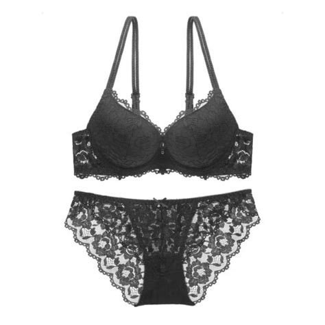 Damen Sexy Spitze Bestickte Extrem Push Up Bh Set Damen UnterwÄsche 70