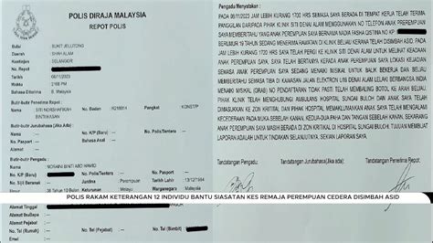 Polis Rakam Keterangan 12 Individu Bantu Siasatan Kes Remaja Perempuan