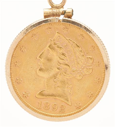 Lot 1110: $5 Dollar Liberty Gold Coin Necklace | Case Auctions