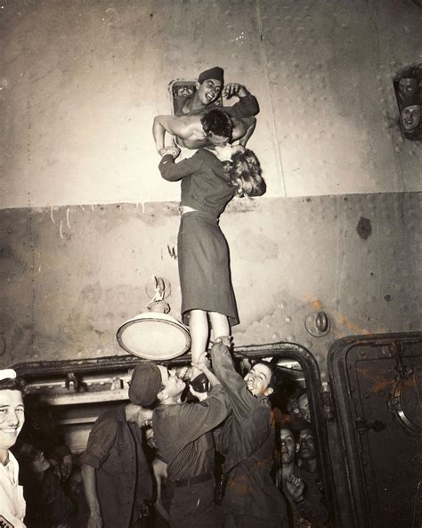 Actress Marlene Dietrich Kisses A Soldier Returning Home From War 1945