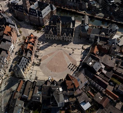 Main Square Grote Markt In The East Flemish Town Of Dendermonde Stock