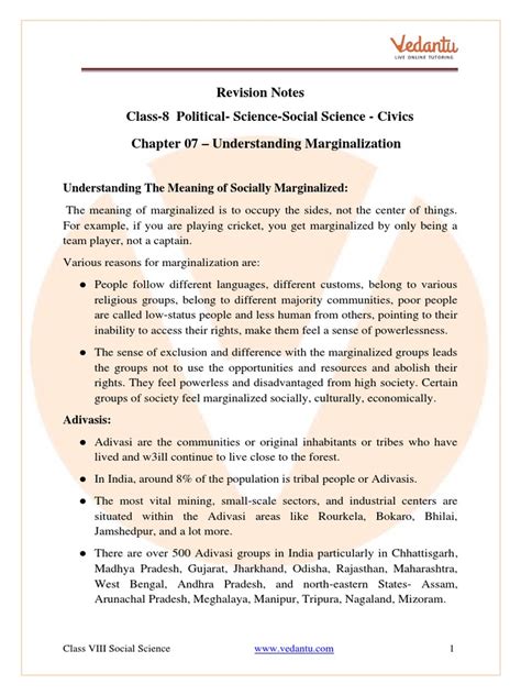 Cbse Class 8 Political Science Civics Chapter 7 Notes Understanding