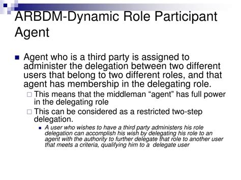 Ppt Framework For Agent Based Role Delegation Powerpoint Presentation