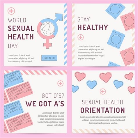 Collection De Publications Instagram Pour La Journée Mondiale De La Santé Sexuelle Vecteur