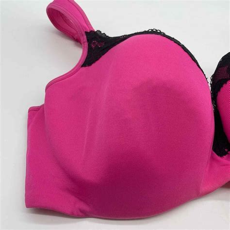 Cacique Pink And Black Lace Bra Gem