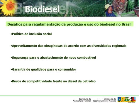 Ppt Pilares Do Programa De Produção E Uso Do Biodiesel No Brasil