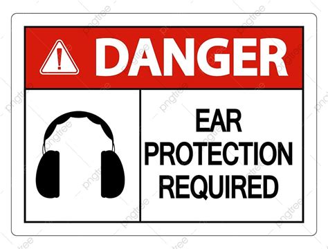 Ear Protect Vector Hd Png Images Danger Ear Protection Required Wall