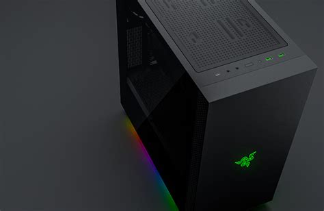 Razer Tomahawk Mini-ITX Gaming Case: Dual-Sided Tempered Glass Swivel Doors, Ventilated Top ...