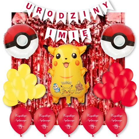 Zestaw Balony Pokemon Pikachu Urodziny Imi Allegro Pl