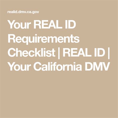 Your Real Id Requirements Checklist Real Id Your California Dmv