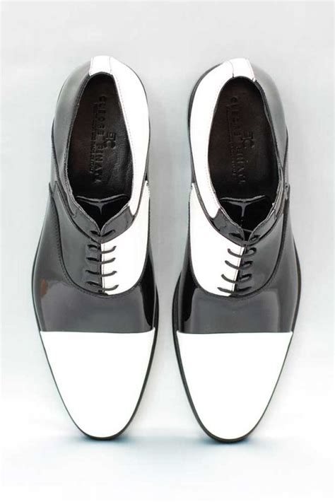 Pure Handmade Black And White Leather Combination Two Tone Dress Formal Oxford Shoes For Mens