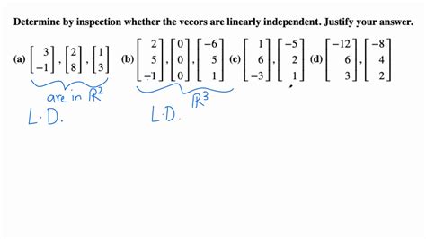 Linear Algebra Check If The Vectors Are Linearly Independent By