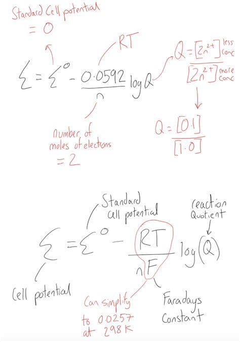 Concentration Cell Direction Of Electron Flow And Current And The Nernst Equation Rmcat