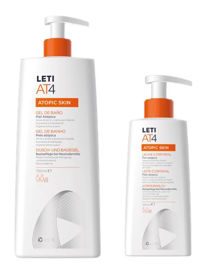 Letiat4 Pele Atópica Gel Banho 750 ml Leite Corporal 250 ml