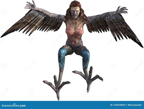 Evil Bird Woman Monster Isolated Stock Image Illustration Of File