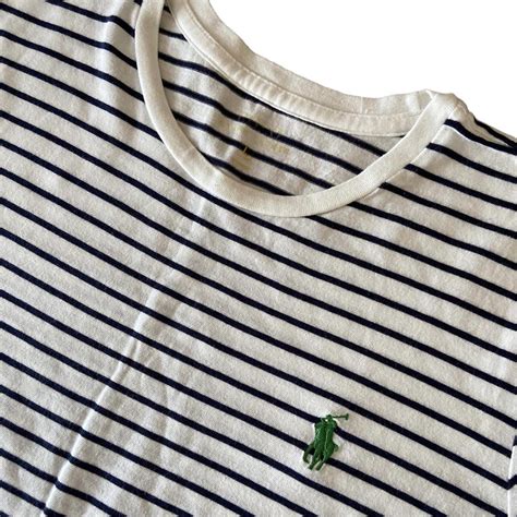 Ralph Lauren T Shirt White With Navy Blue Depop