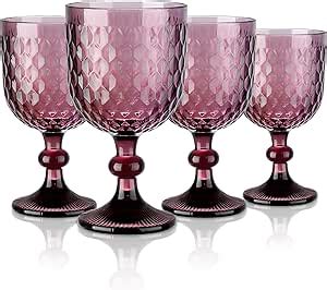 Amazon Joeyan Purple Vintage Wine Glasses Colored Romantic Water