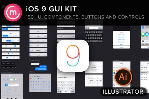 Ios9 Iphone Gui Template For Ai A Device Mockup By Codemotion Design Kits