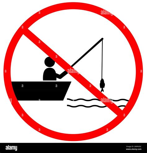 No Fishing Icon No Fishing In Area Sign No Fishing Forbidden Symbol