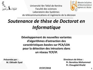 Slides de présentation de la thèse du doctorat PPT