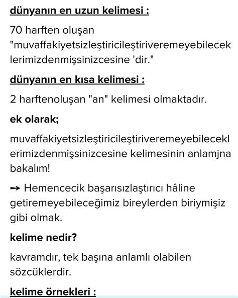 Dünyanın en uzun kelimesi ile en kısa kelimesi nedir cevap verene en