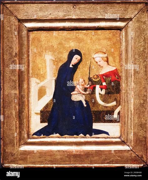 The Mystical Marriage Of St Catherine Painting On Oak Frame