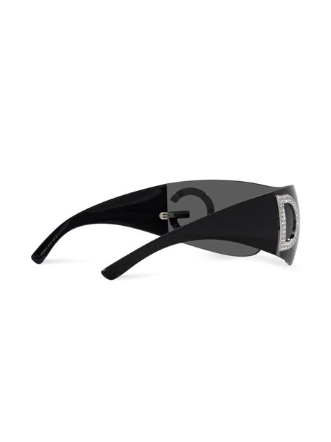 Dolce And Gabbana Eyewear Re Edition Shield Frame Sunglasses Black Farfetch