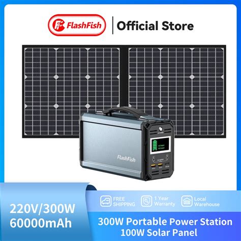 Flashfish 300W 60000mAh Solar Generator Portable Power Station With