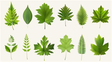 set  ten  types  leaves  leaves   green